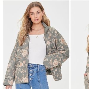Quilted Floral Print Jacket